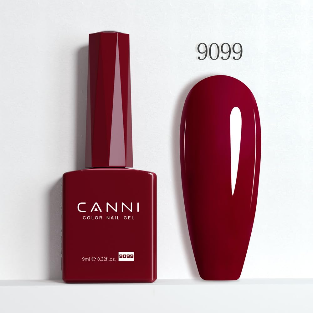 CANNI Dark Red gel polish enables salon-quality nails at home.
