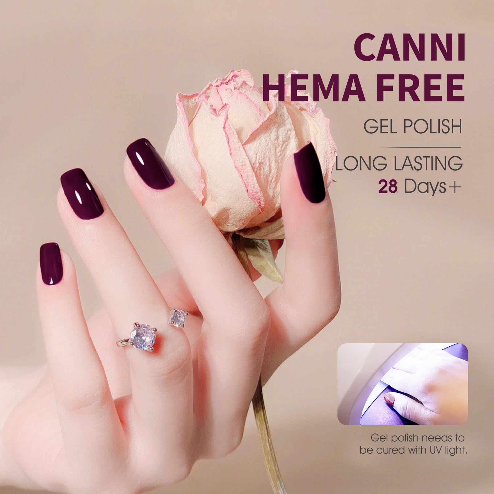 CANNI gel polish swatch reveals rich pigment and balanced tone.