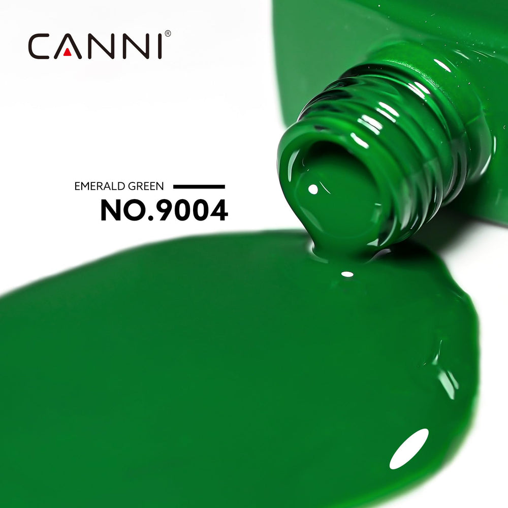 CANNI emerald gel polish color swatches show true emerald shade and coverage.
