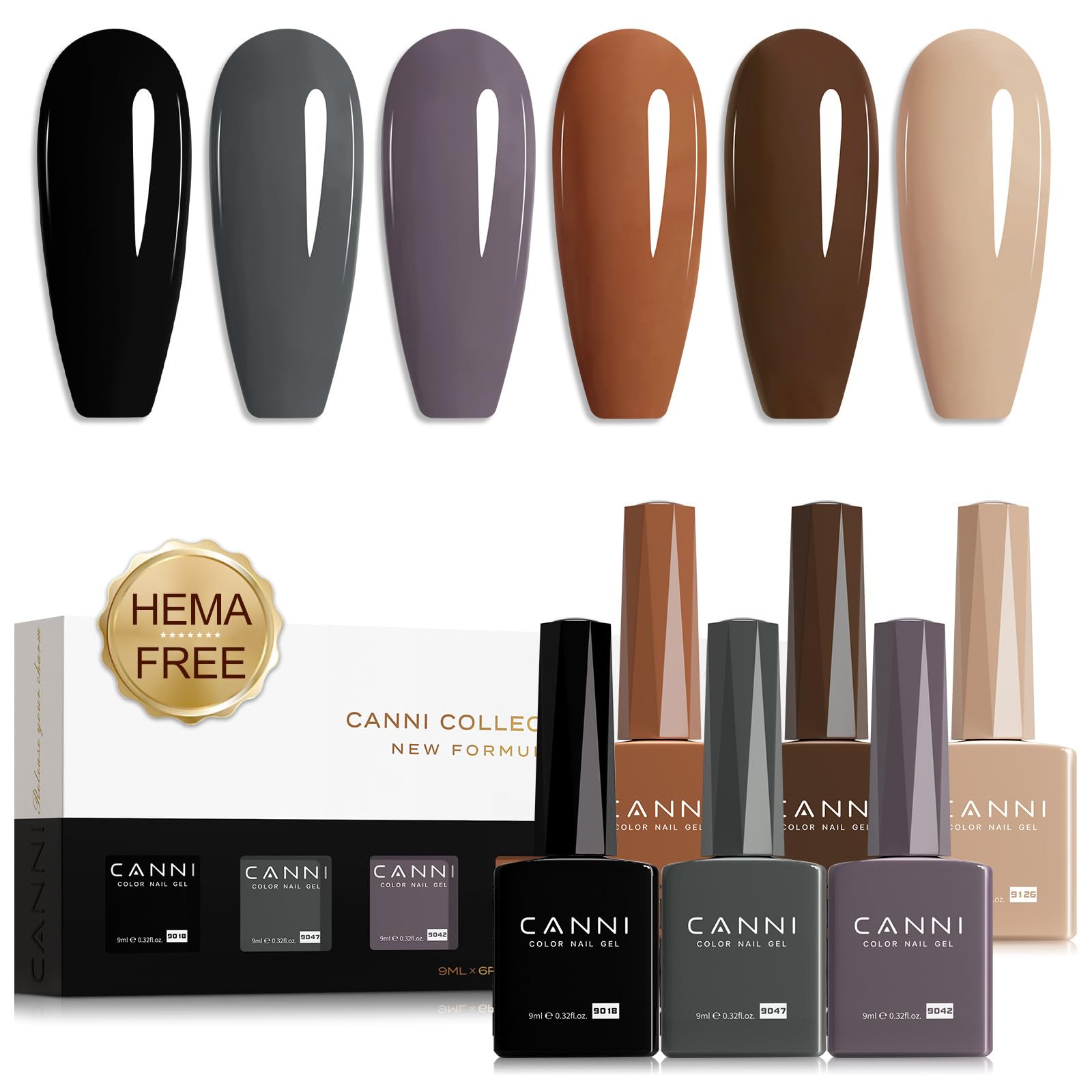 CANNI gel nail polish set in a black bottle for bold, long-lasting color.