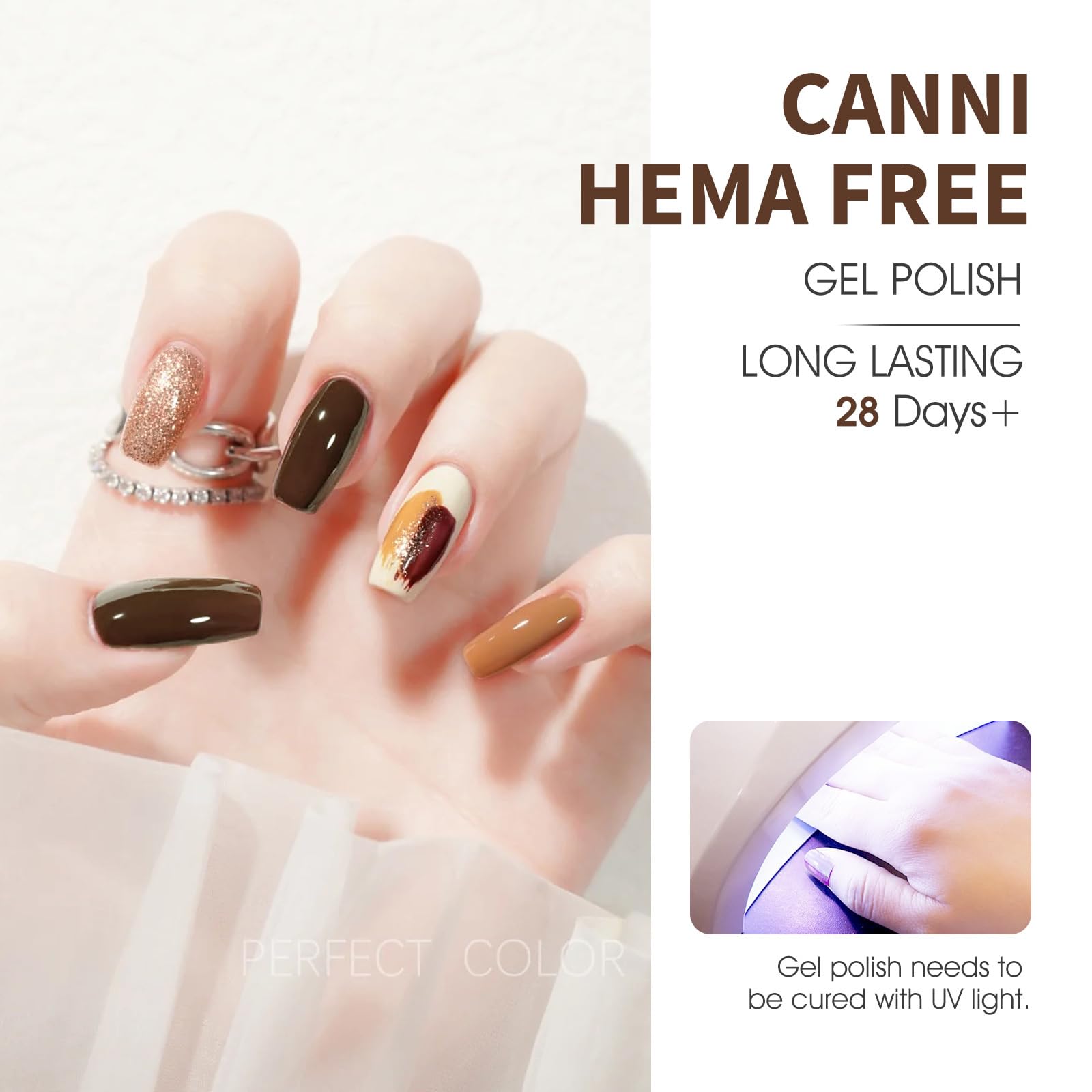 CANNI gel nail polish set grey tone for modern minimalist mani.