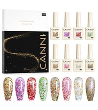 CANNI glitter gel nail polish set packshot showing eight glitter shades