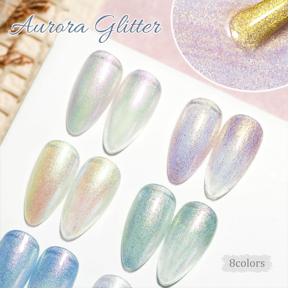 CANNI glitter gel nail polish orange for warm glitter glow