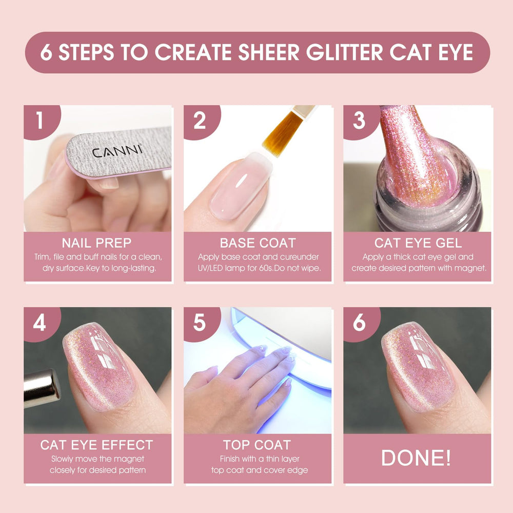 CANNI glitter gel nail polish silver for chic shine
