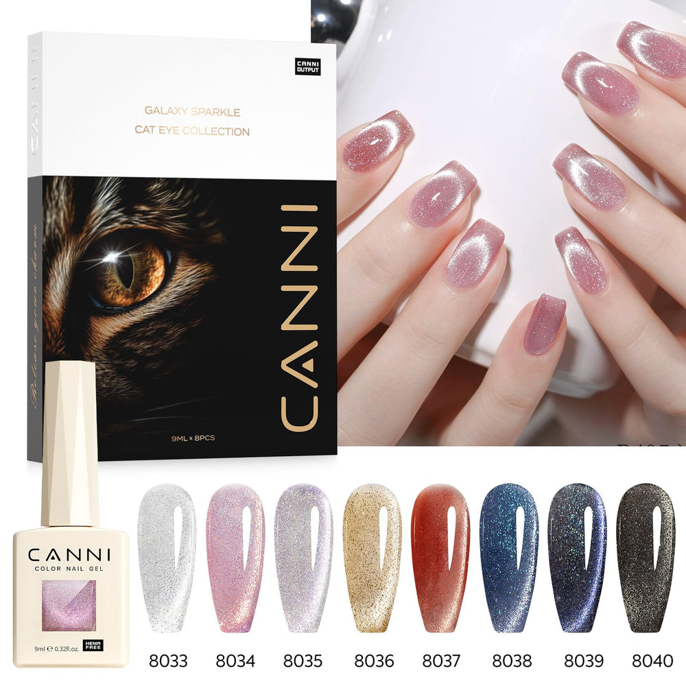 CANNI gel finish swatch showing high gloss and lasting shine