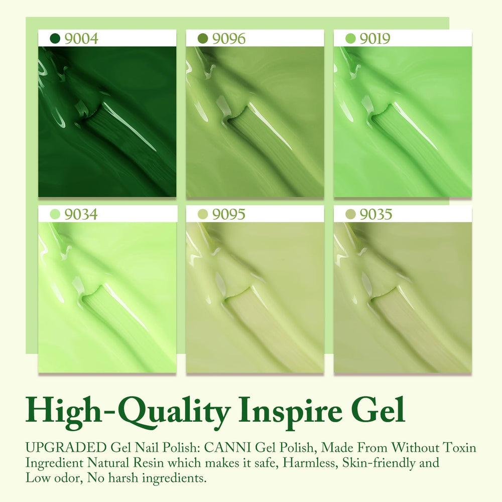 CANNI Green 6-Color Gel Palette image showcases range for swatches and planning.