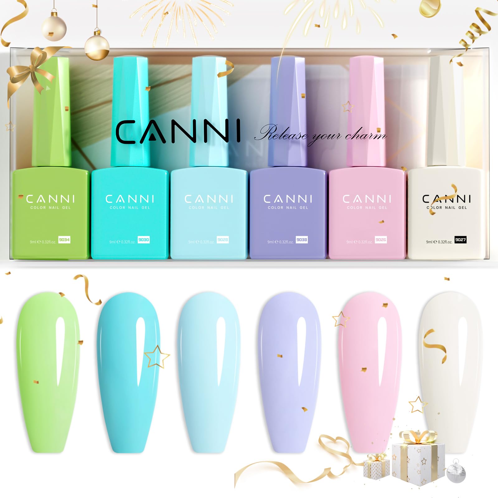 CANNI green gel polish bottle swatch for a vibrant at-home manicure.