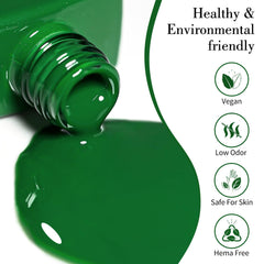 CANNI green gel nail polish brush detail for smooth, beginner-friendly application.