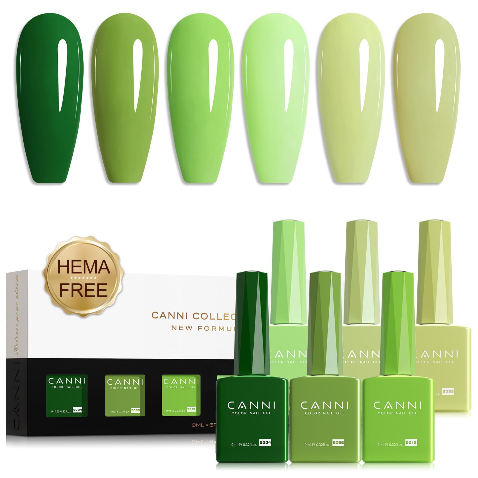CANNI Green Olive bottle shows color for precise gel manicure planning.