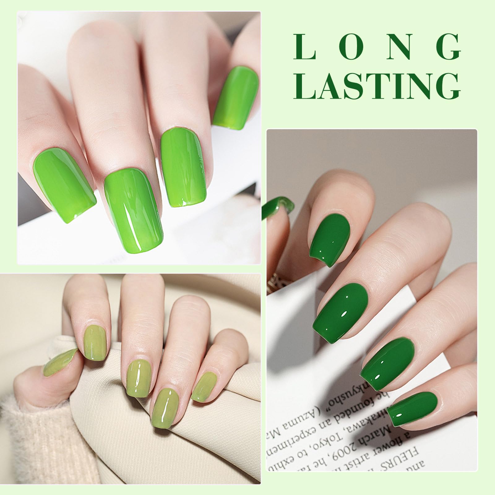 CANNI Green Sage bottle highlights calming hue for natural-looking nail art.