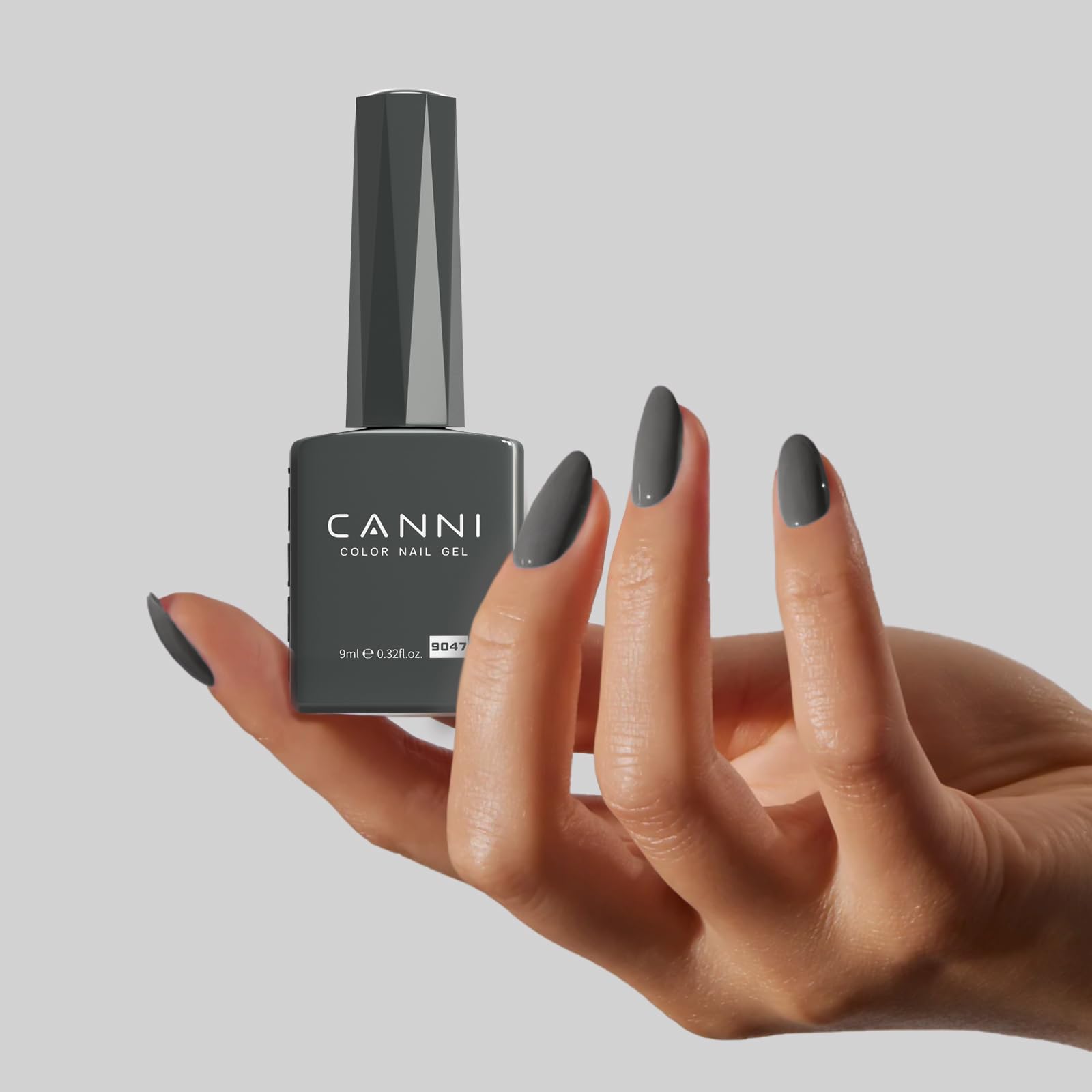 CANNI Grey Gel Nail Polish on desk setup ready for at-home manicure