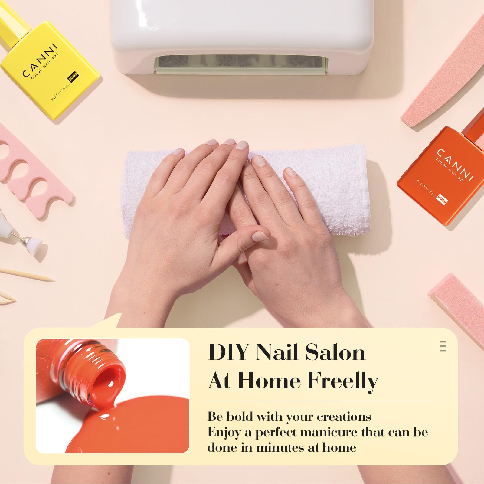 CANNI packaging emphasizes safe, HEMA-free formula for confident use.