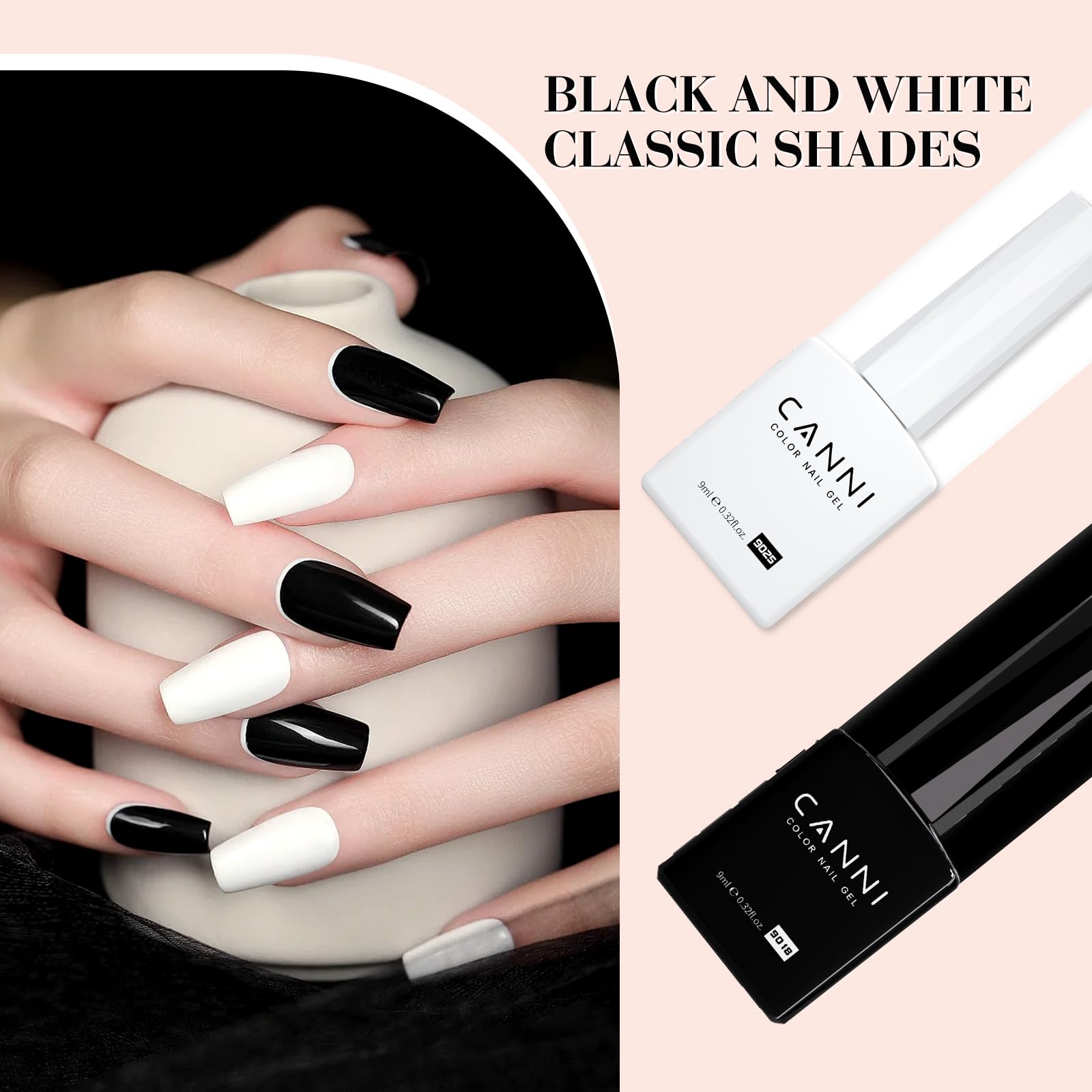 CANNI white HEMA-free gel nail polish bottle for a clean, classic look.