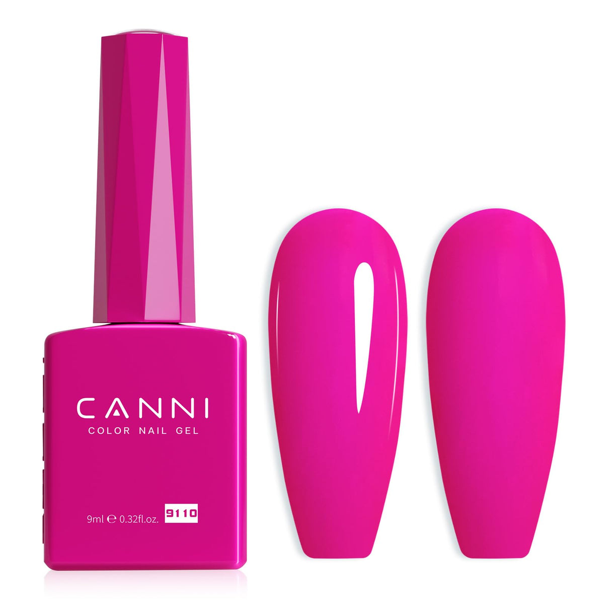 CANNI Hot Pink gel nail polish bottle close-up showing accurate color for easy shade matching