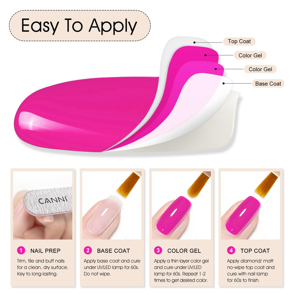 CANNI bottle with base and top coats for at-home salon results.
