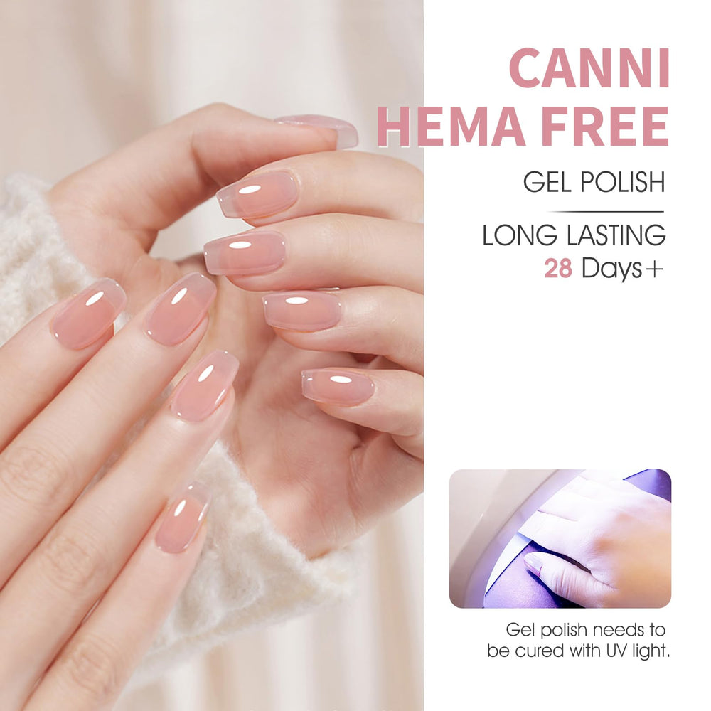 CANNI gel polish kit includes 9ml bottles, ideal for DIY nail art sessions.