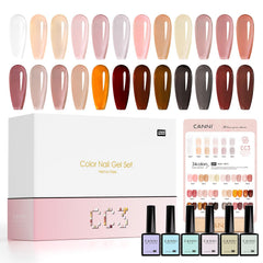 CANNI Jelly Gel Nail Polish Set with 30 shades for French manicure versatility