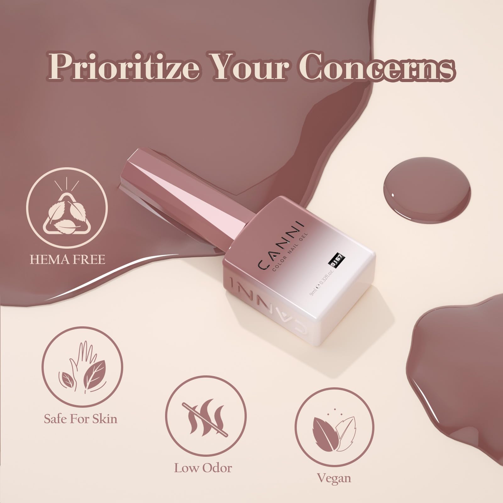 CANNI soak-off gel formula delivers high gloss and long wear with proper curing.