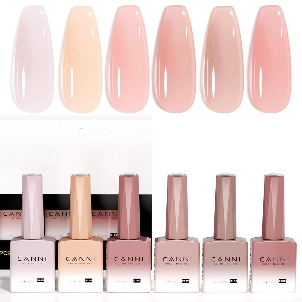 CANNI jelly polish color bottles show accurate shade for precise at-home manicures.