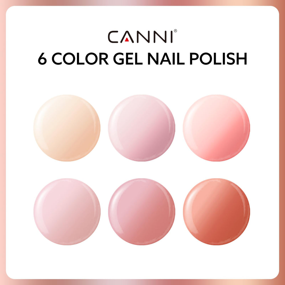 CANNI jelly nude pink gel with gloss finish accents elegant nails