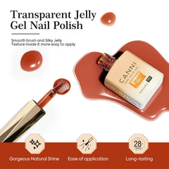 CANNI jelly transparent gel displays glossy finish for transparent manicures