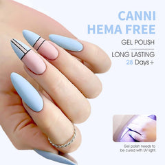 CANNI gel polish brush-application image demonstrates smooth, even coverage.