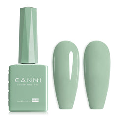 CANNI Light Green Gel Nail Polish sage bottle shows true color for at-home manicures.