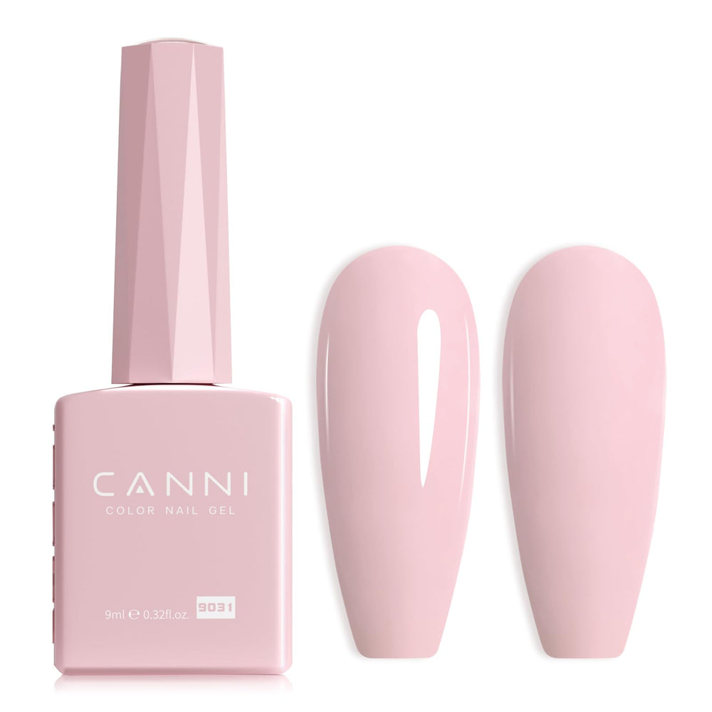 CANNI light pink gel bottle viewed for accurate shade selection and easy at-home manicure.