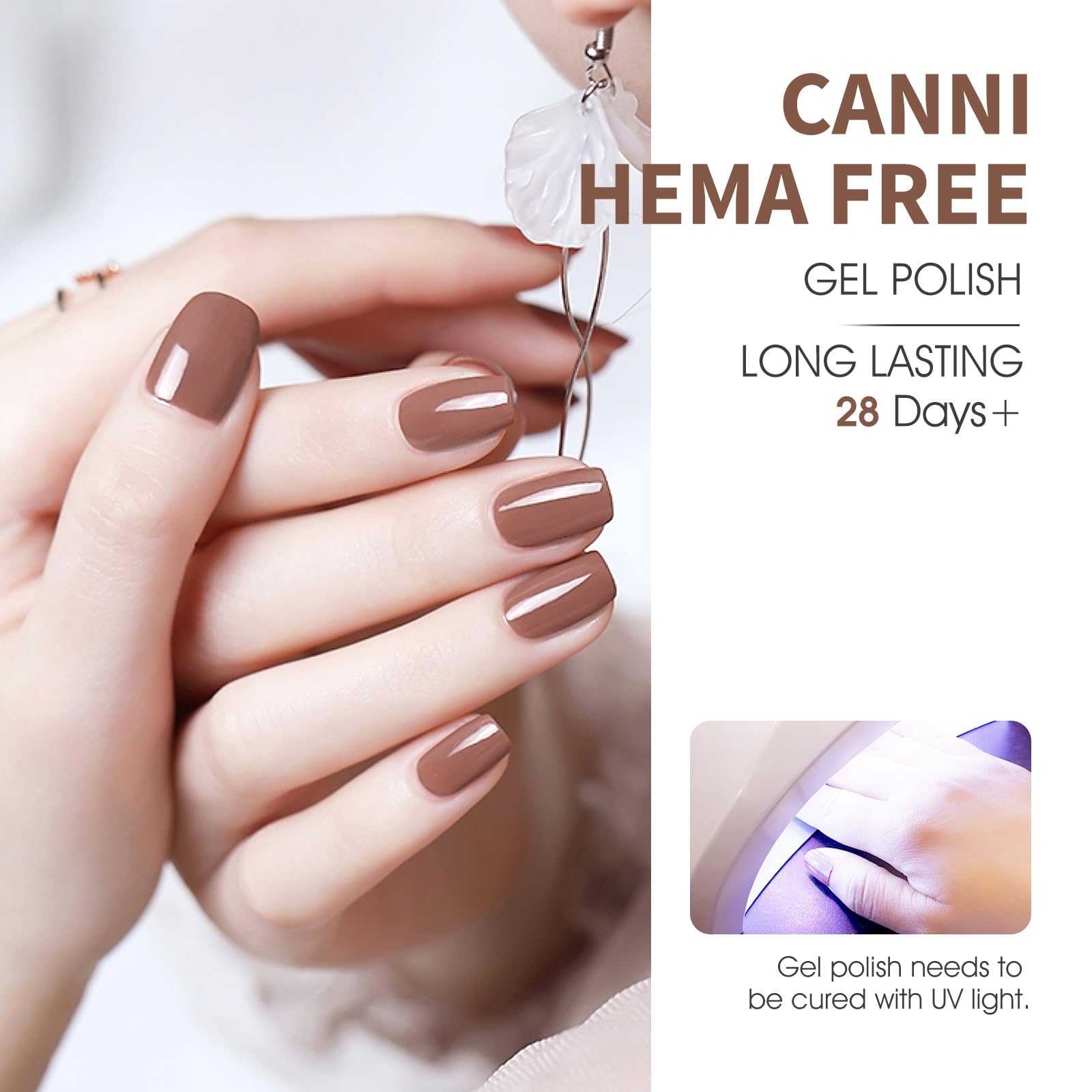 CANNI long-wear gel polish delivers smooth color for over a month with proper application.