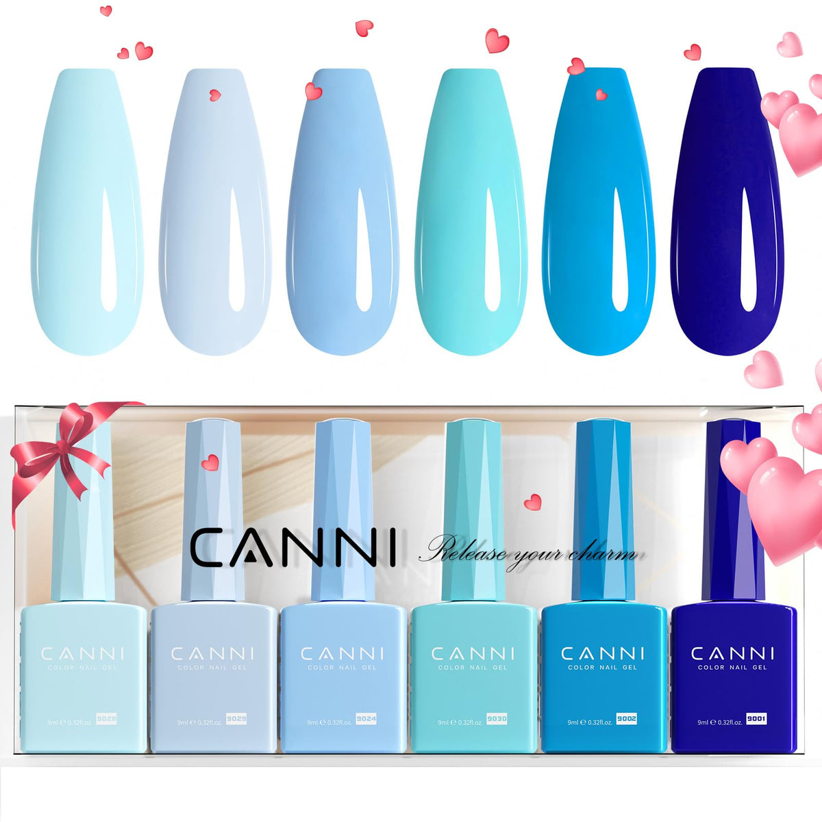 CANNI navy blue gel polish bottle with true color view for precise application