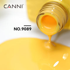CANNI Neon Yellow gel polish swatches reveal even coverage.