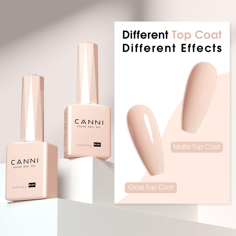 CANNI nude pink gel nails with a high-gloss cured finish
