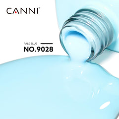 CANNI Pastel Blue gel polish brush stroke demonstrates smooth application.