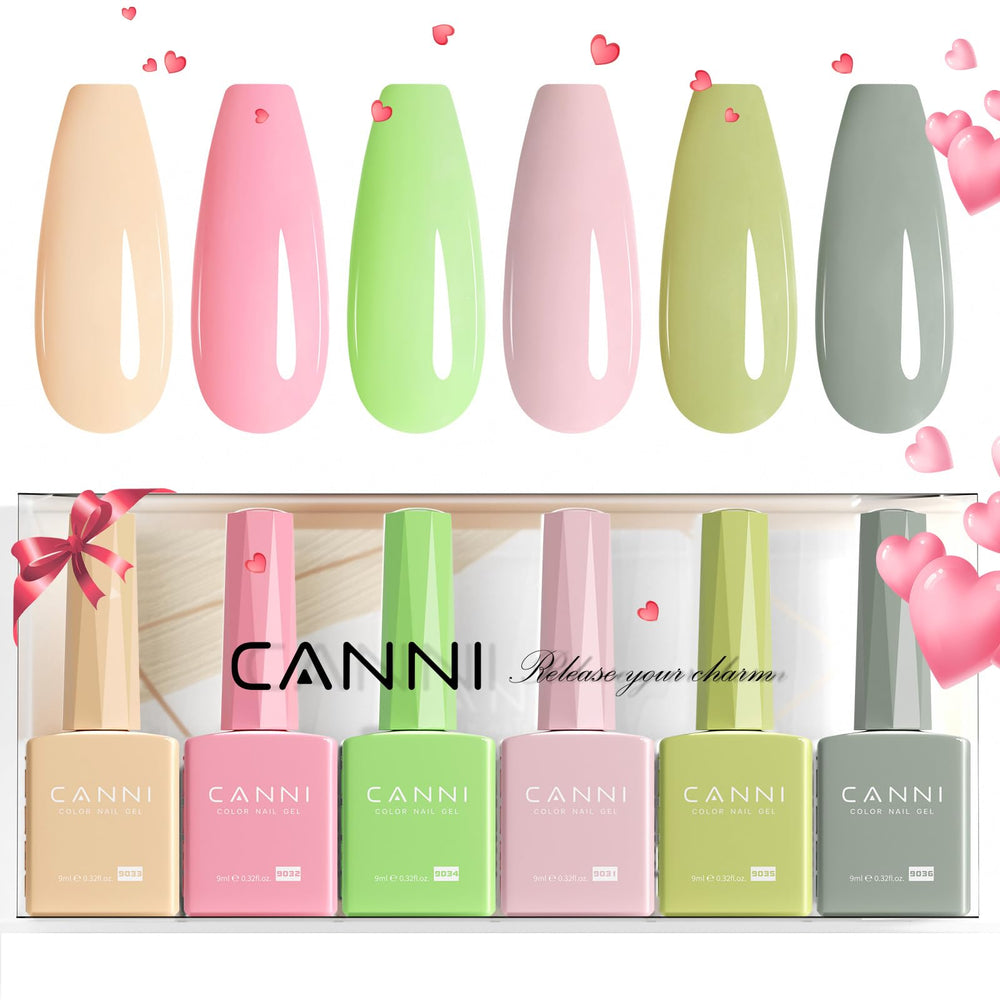CANNI pastel gel nail polish set pink bottle for long-lasting at‑home manicure.