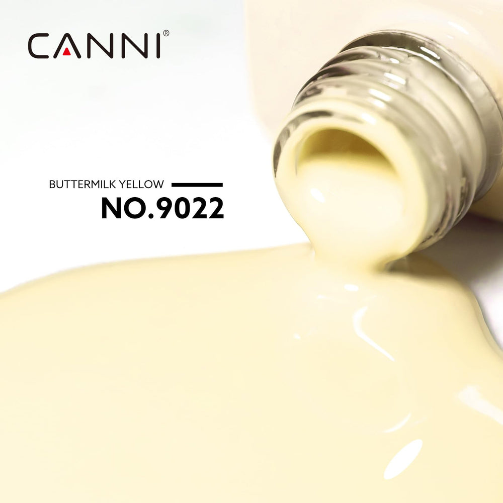 CANNI pastel yellow gel nail polish swatches showing smooth color payoff.