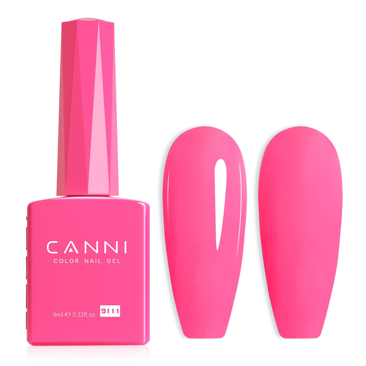 CANNI pink gel polish bottle shows true shade for at-home manicure.