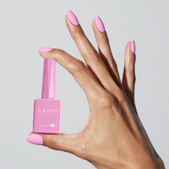 CANNI pink gel color swirl demonstrates high-pigment, even coverage.