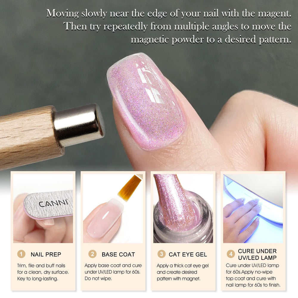 CANNI pink planet cat eye 9ml bottle for versatile DIY nails