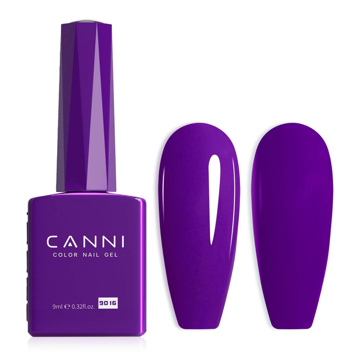 CANNI purple gel nail polish bottle view shows depth and shine for shade selection