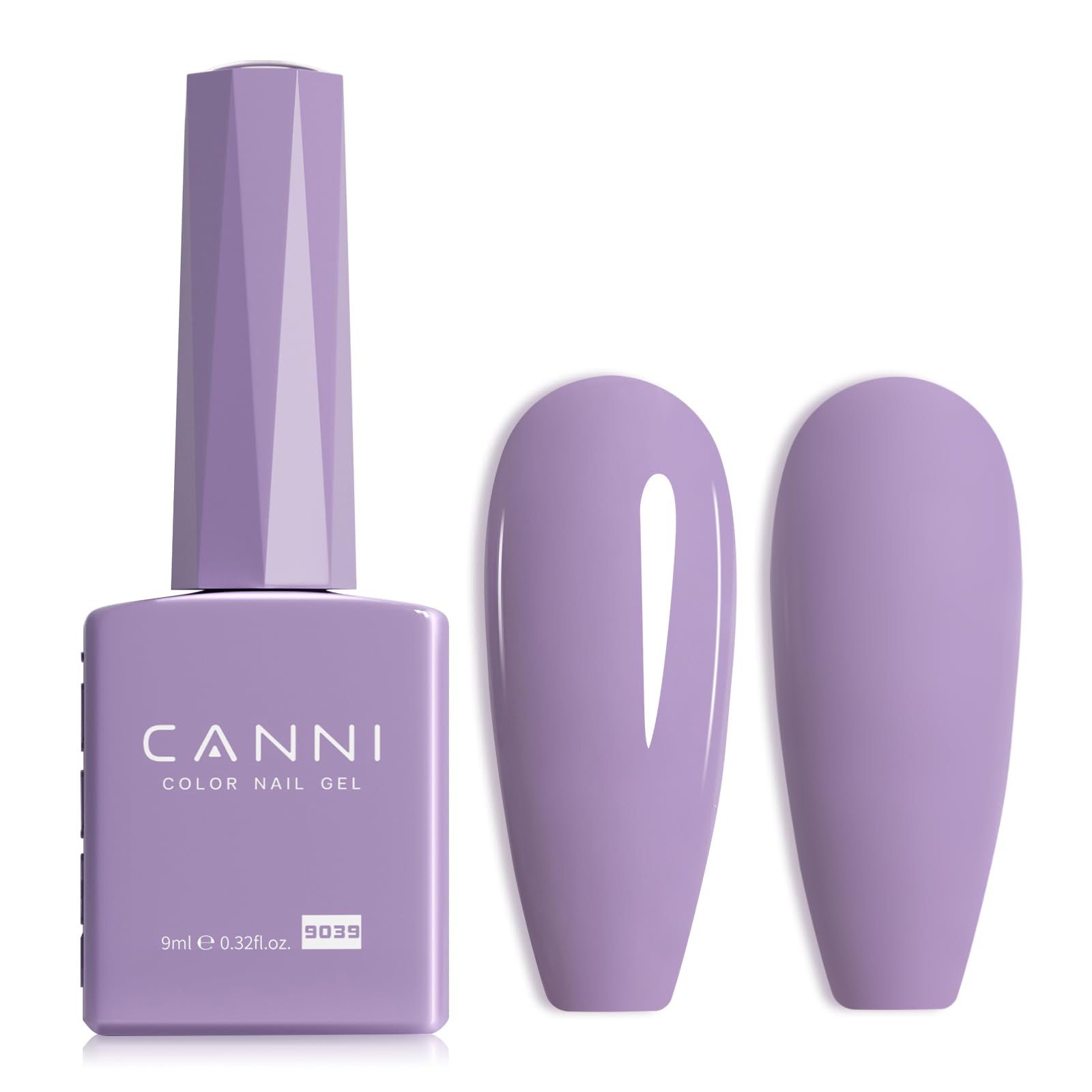 CANNI Purple Gel Nail Polish cap close-up shows the pastel shade for precise color view.