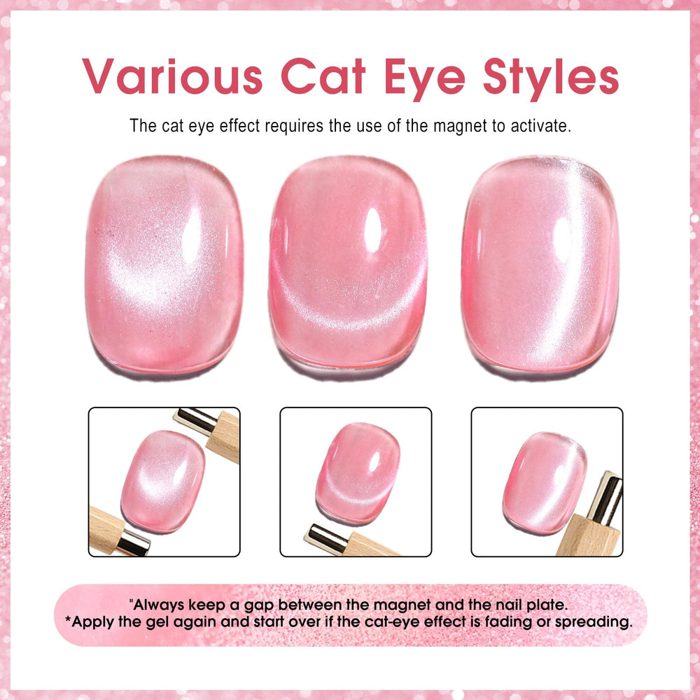 CANNI purple glitter cat-eye gel polish with reflective shimmer