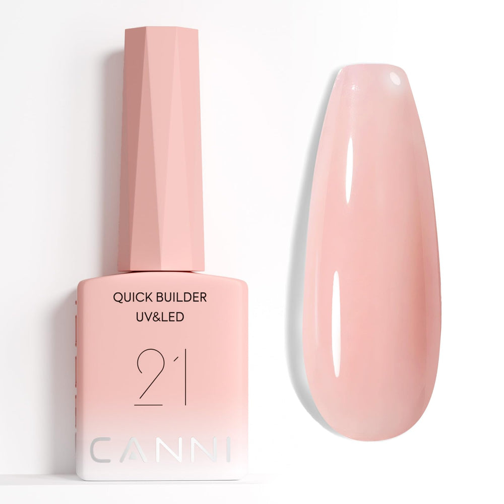 CANNI Quick Builder Nail Gel showing apex formation for balanced nails.