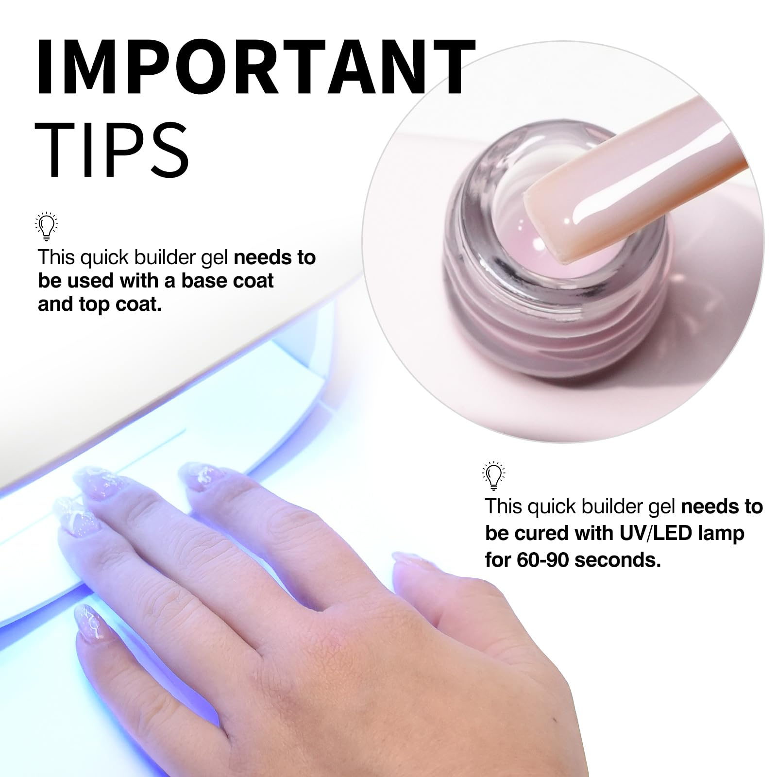 CANNI Quick Builder Nail Gel before-after nails showing improved structure.