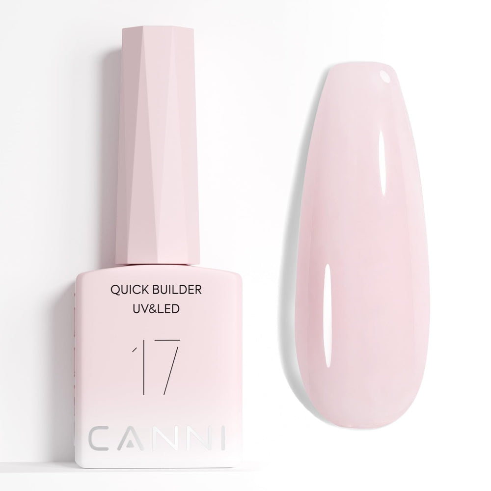 CANNI Quick Builder Nail Gel bottle close-up for versatile gel application and durable nails.