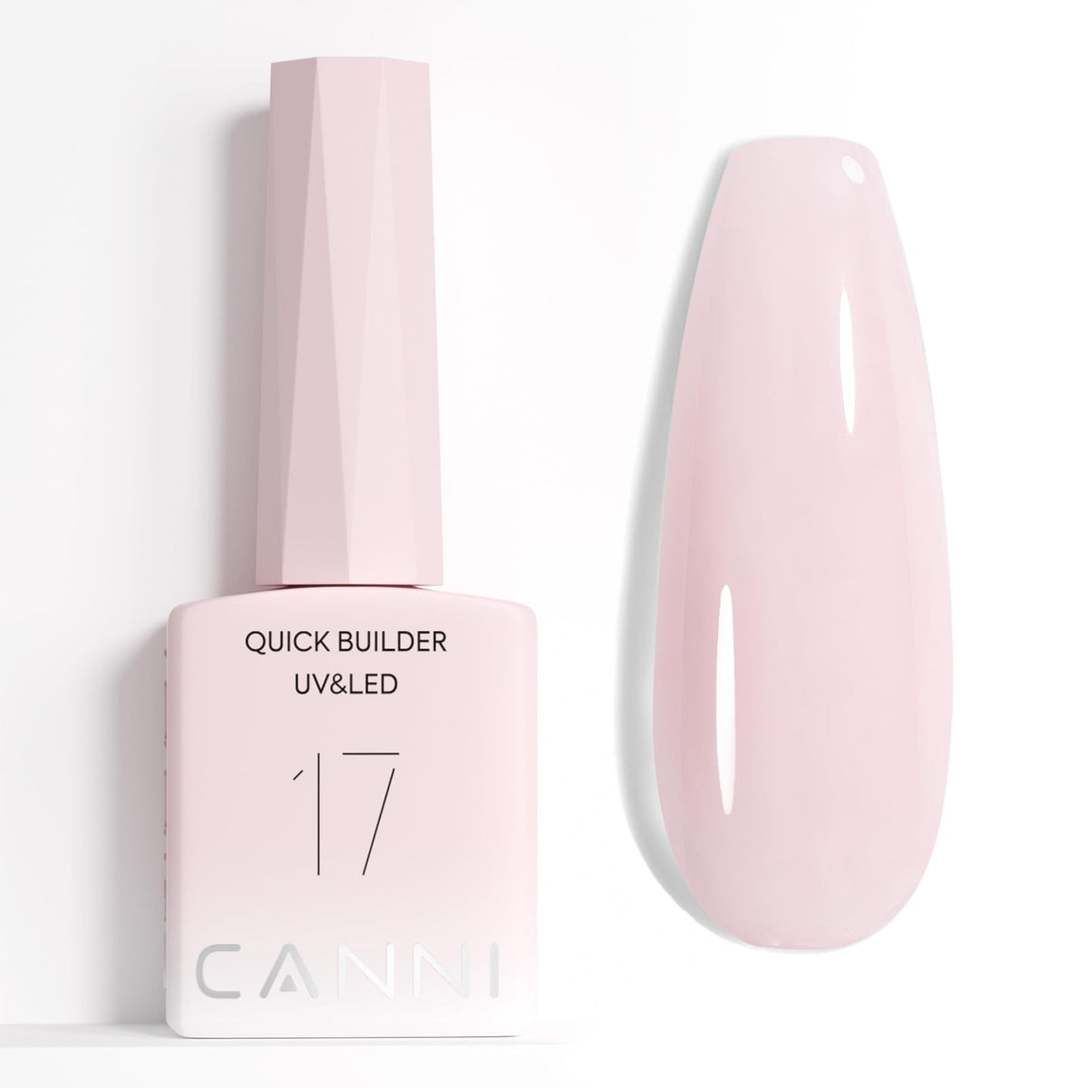 CANNI Quick Builder Nail Gel bottle close-up for versatile gel application and durable nails.