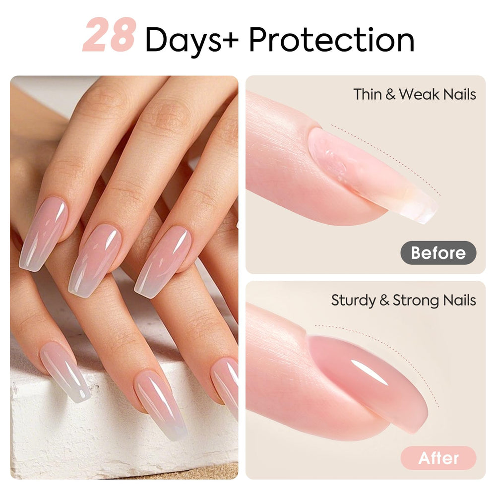 CANNI Quick Builder Nail Gel used as an overlay or short extension.