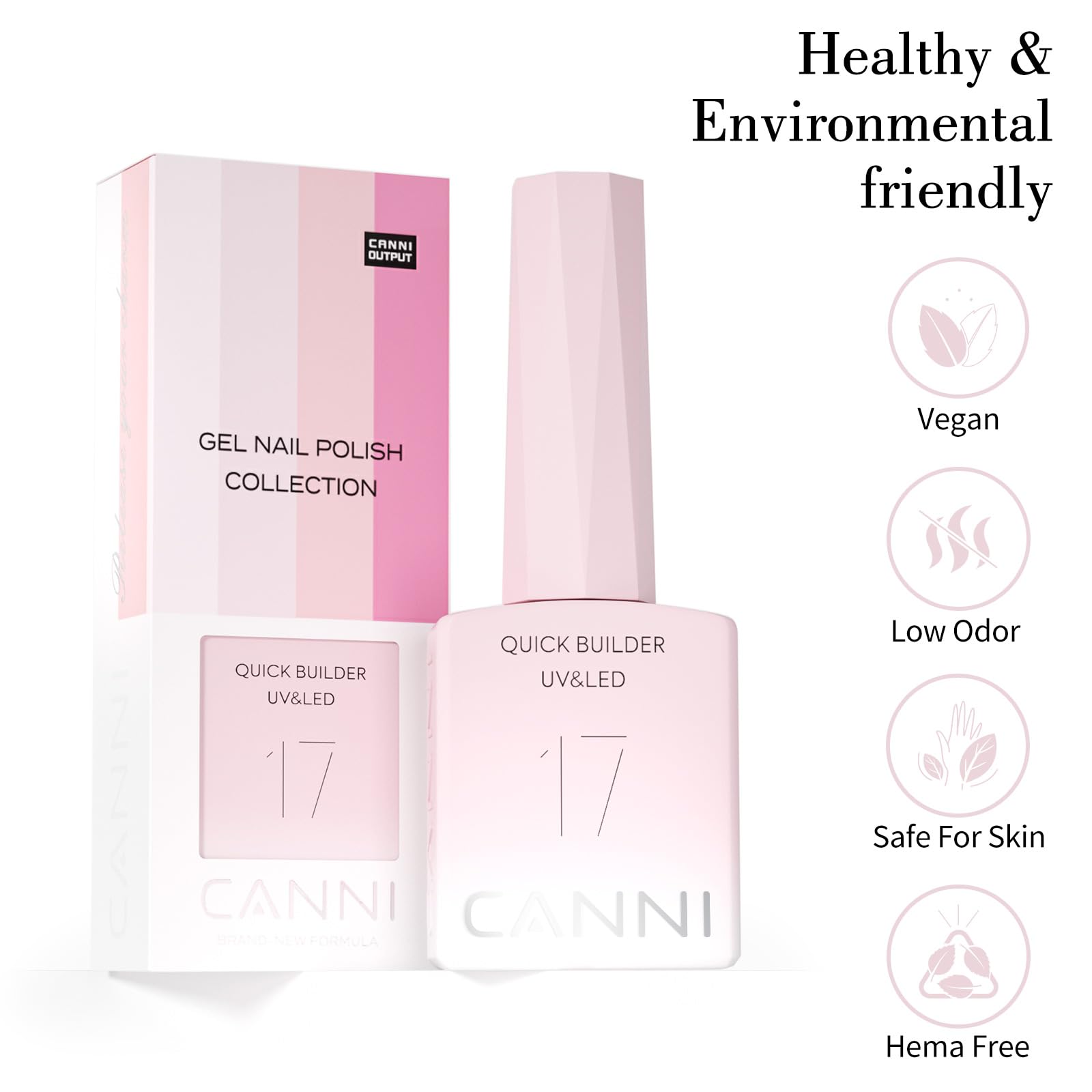 CANNI Quick Builder Nail Gel soak-off image for easy removal.