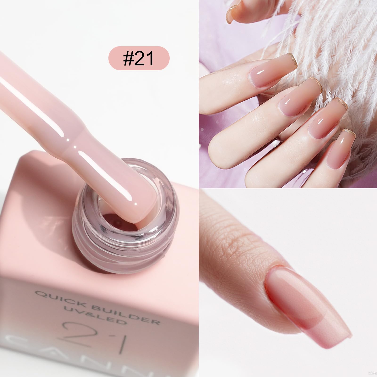 CANNI Quick Builder Nail Gel as a strengthening base coat for nails.
