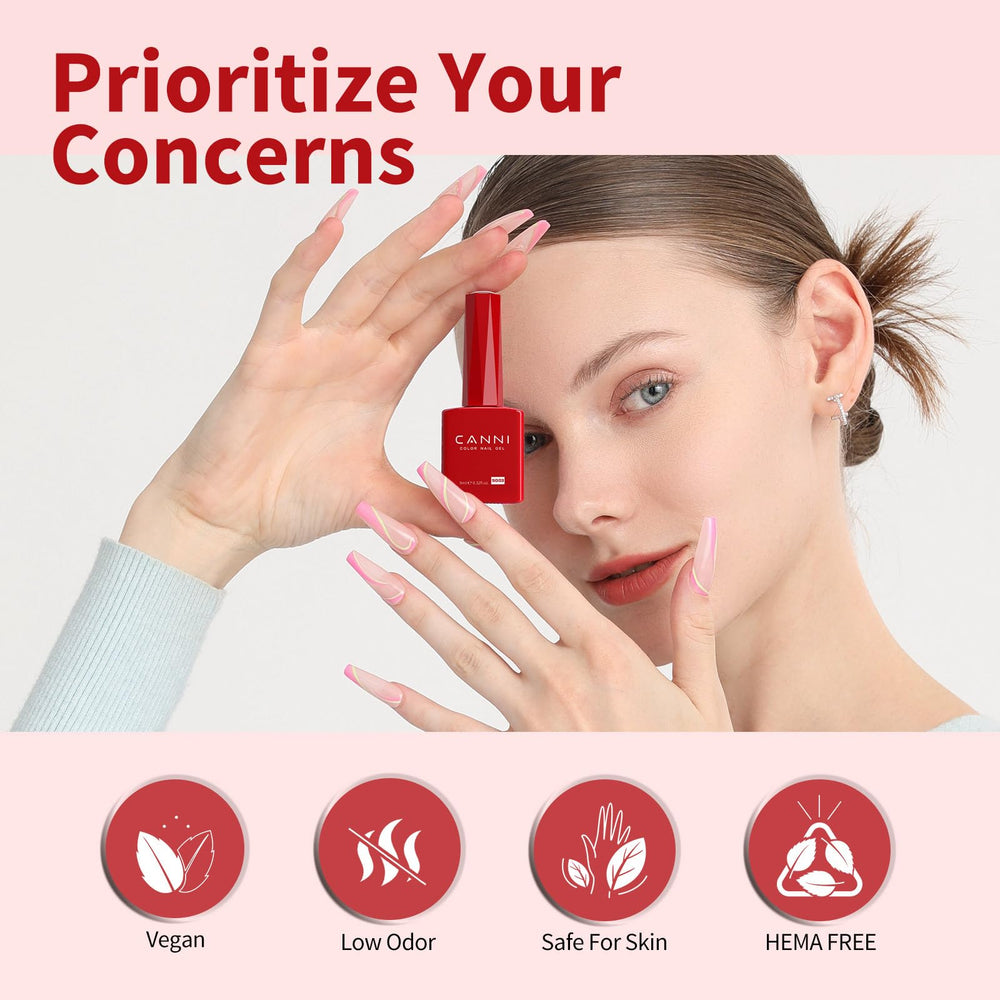 CANNI red gel glossy finish provides salon-like shine at home