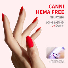 CANNI Red Gel Nail Polish brush closeup for smooth application.